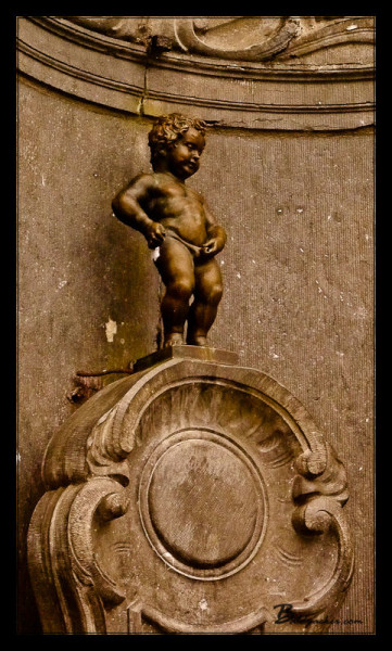 Famous Brussels Peeing Boy Statue
