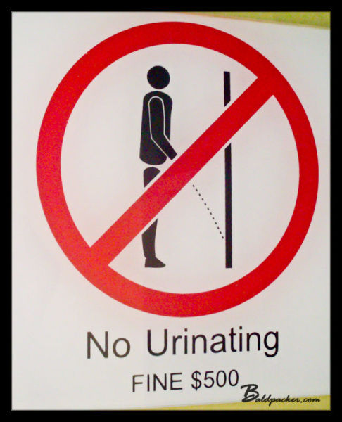 Singapore No Urinating Sign
